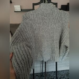 Aerie Grey Mock Turtleneck Sweater